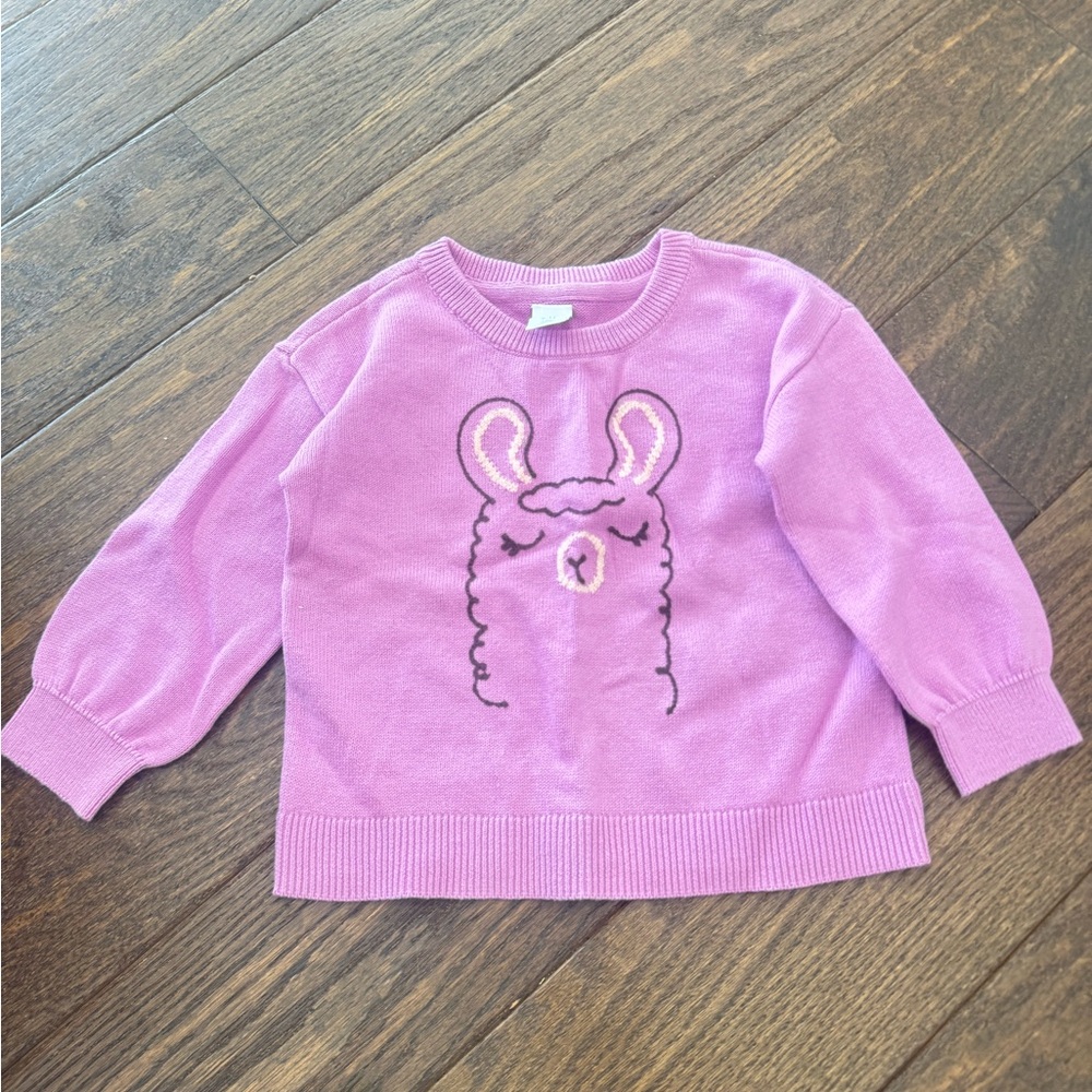 GAP Sz 2T Lavender Llama Kids Sweater